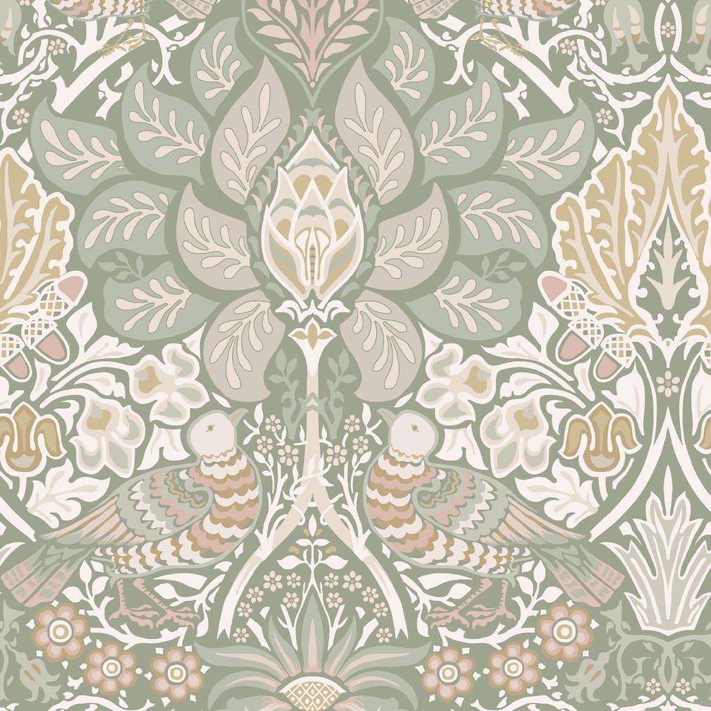 William Morris Dove & Rose Spring Garden Wallpaper - 140482