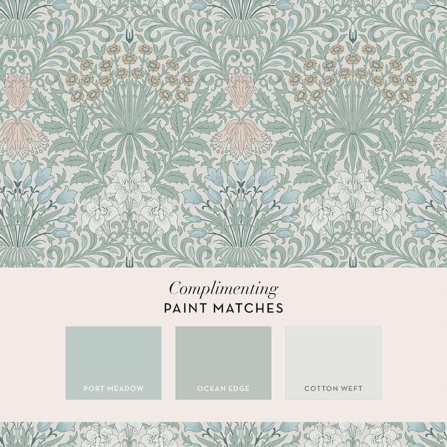 William Morris Garden Cottage Blues Wallpaper - 140496