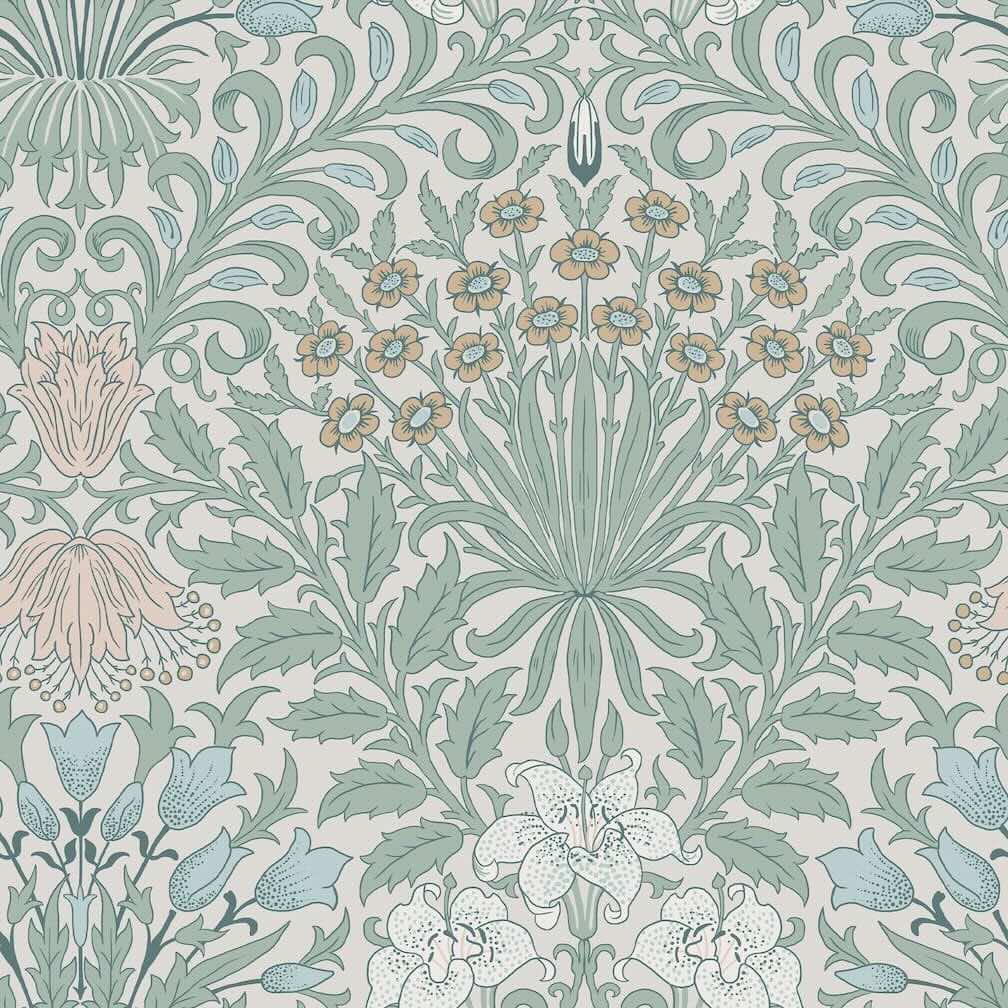 William Morris Garden Cottage Blues Wallpaper - 140496