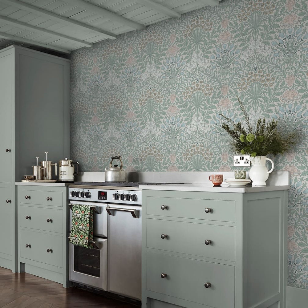 William Morris Garden Cottage Blues Wallpaper - 140496
