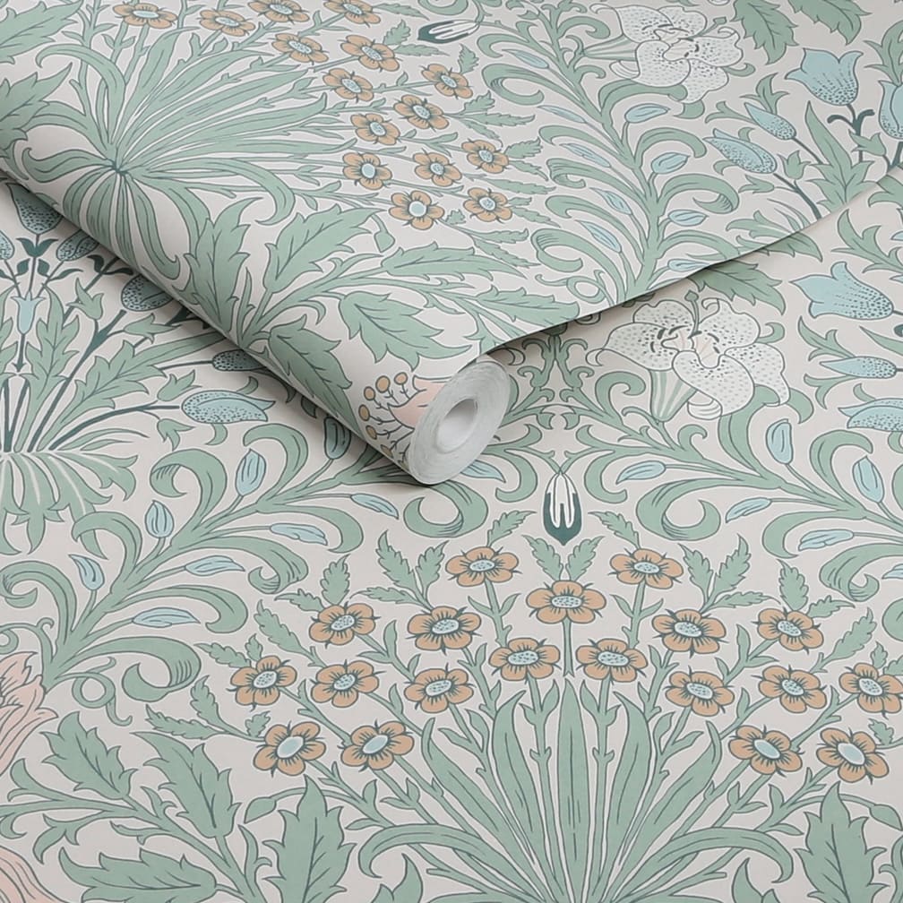 William Morris Garden Cottage Blues Wallpaper - 140496