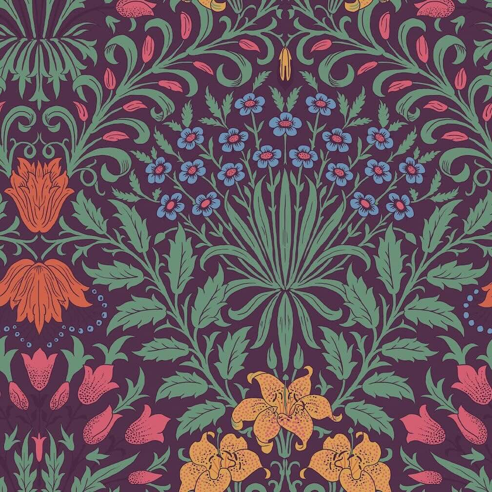William Morris Garden Dewberry Wallpaper - 140498
