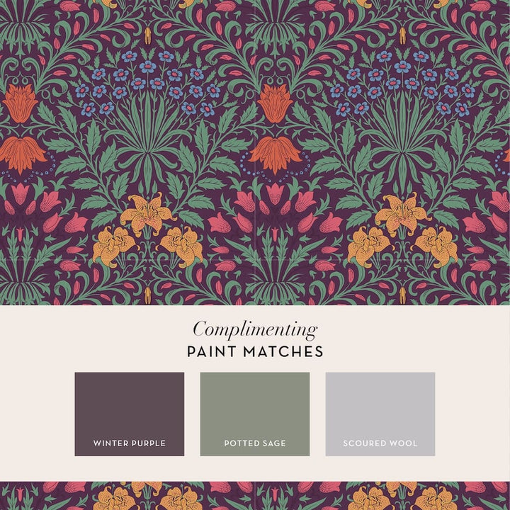 William Morris Garden Dewberry Wallpaper - 140498