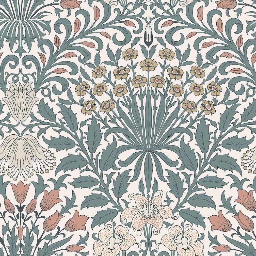 William Morris Garden Dusty Blue Wallpaper - 140493