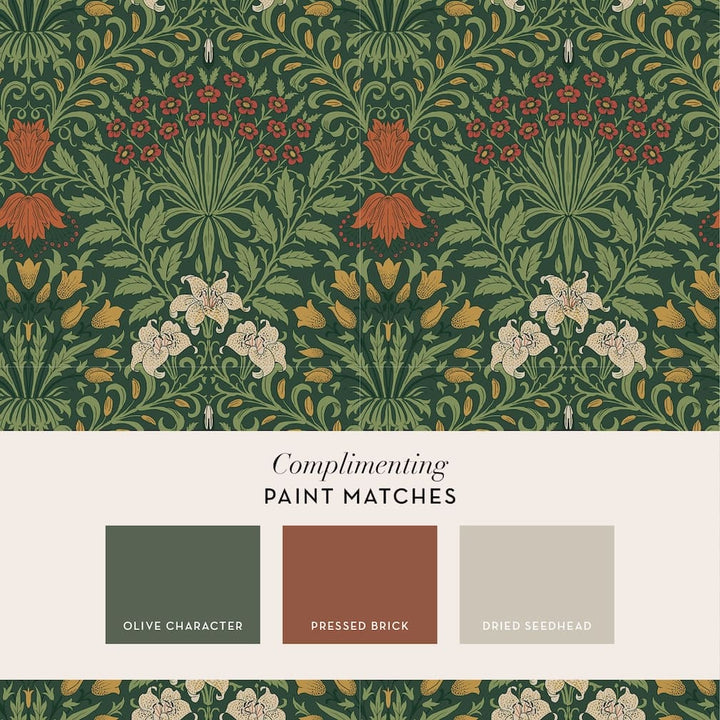 William Morris Garden Moss Green Wallpaper - 140495