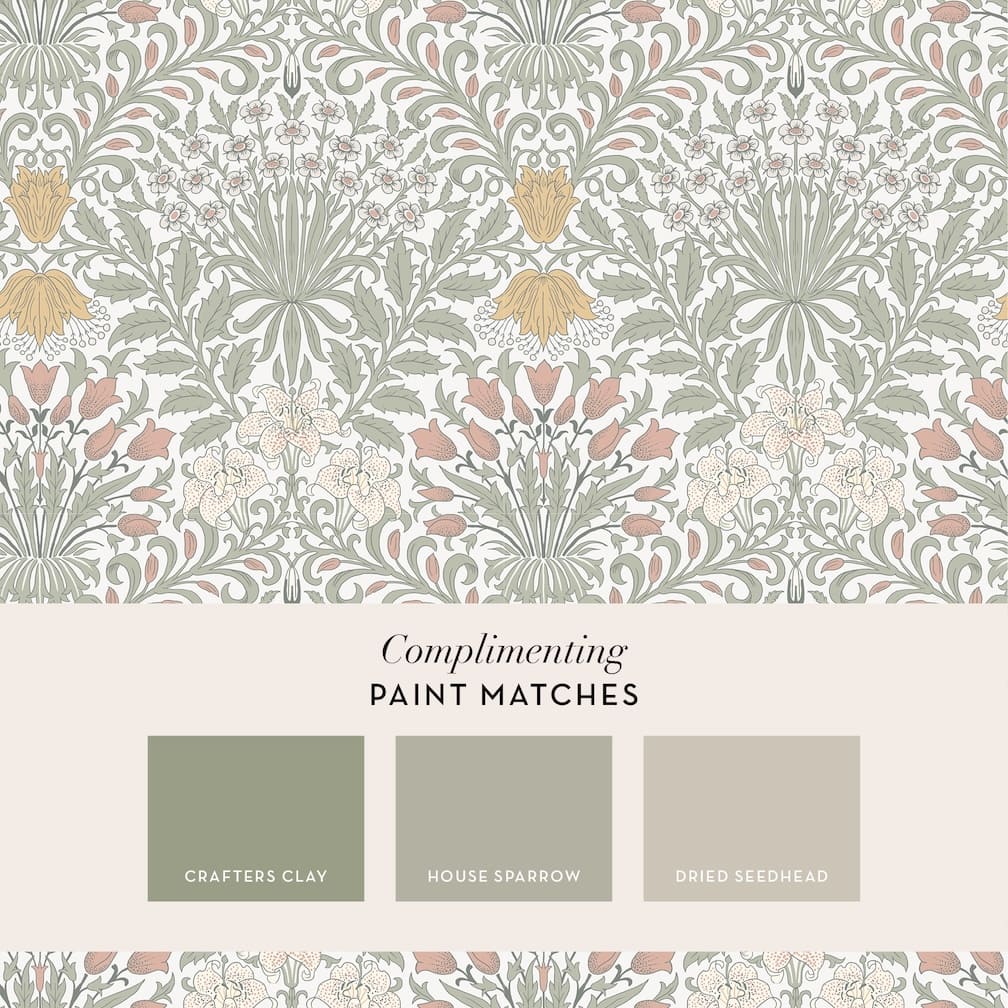 William Morris Garden Soft Sage Wallpaper - 140496