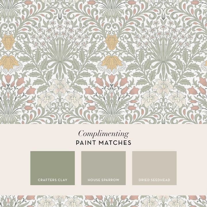 William Morris Garden Soft Sage Wallpaper - 140496
