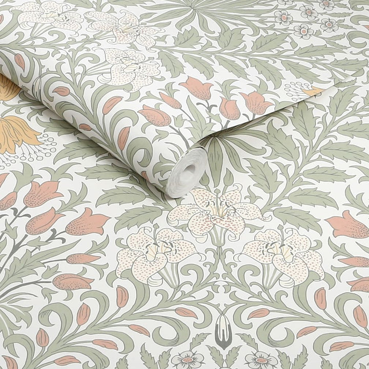 William Morris Garden Soft Sage Wallpaper - 140496