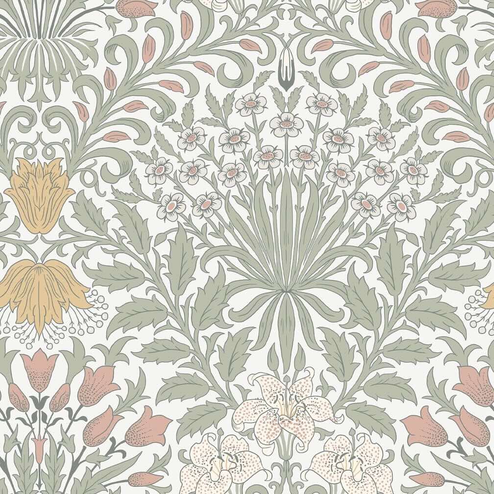 - William Morris Garden Soft Sage Wallpaper - 140496 - Decor Warehouse