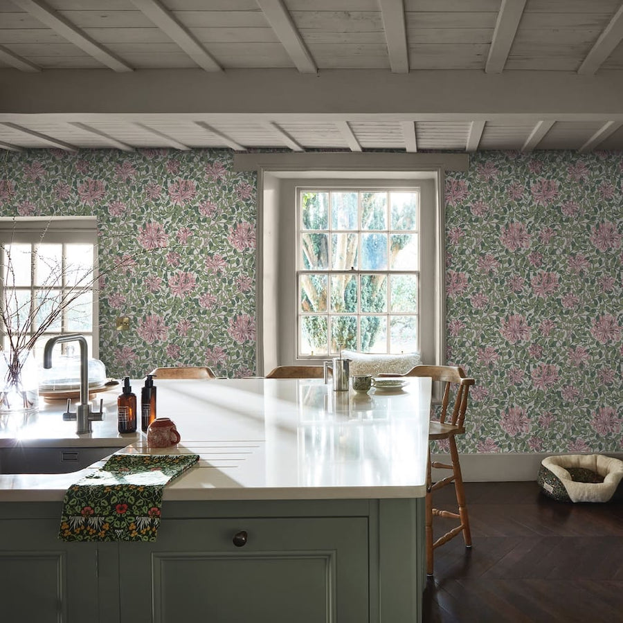 William Morris Honeysuckle Blossom Wallpaper - 140486