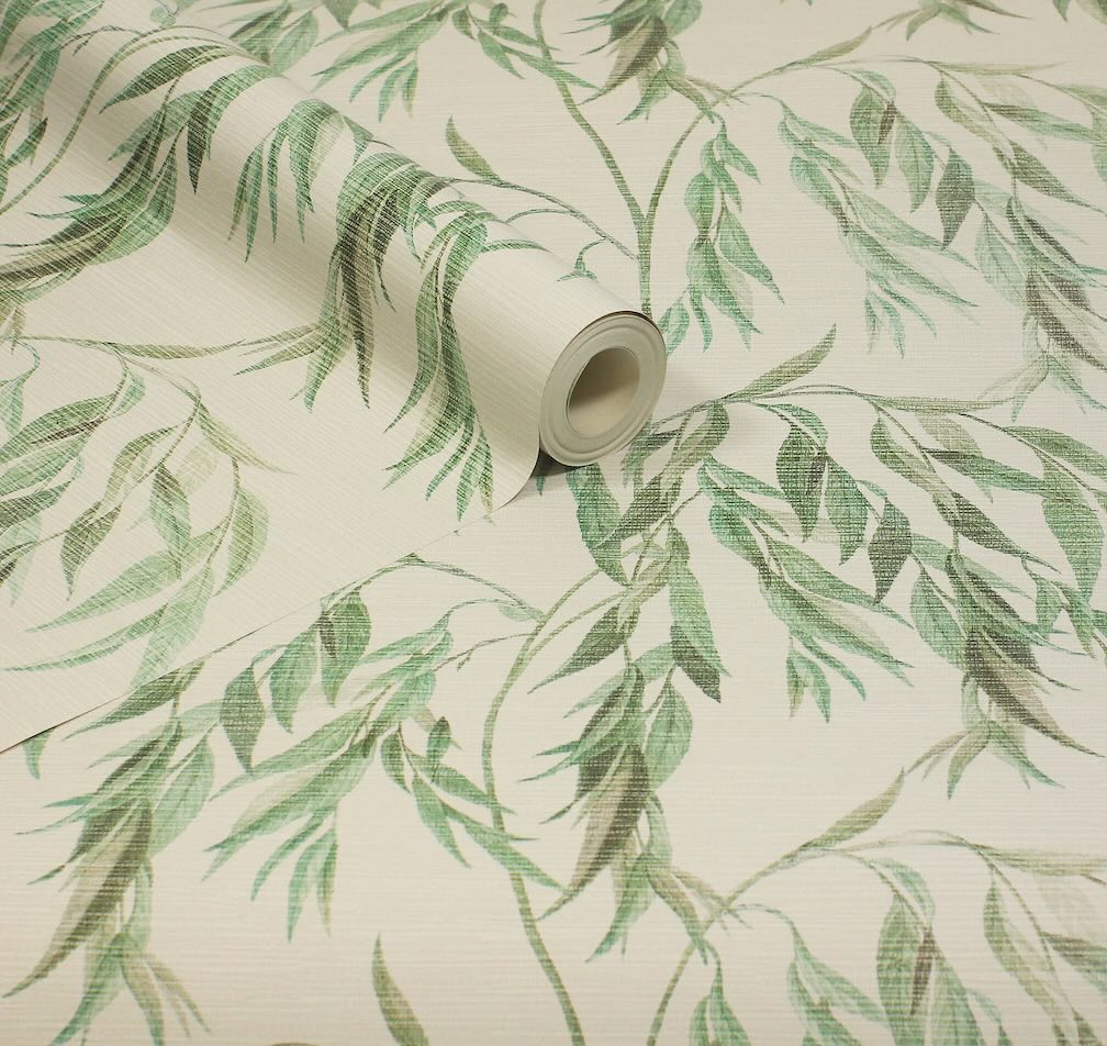 Arthouse Willow Tree White and Green Wallpaper