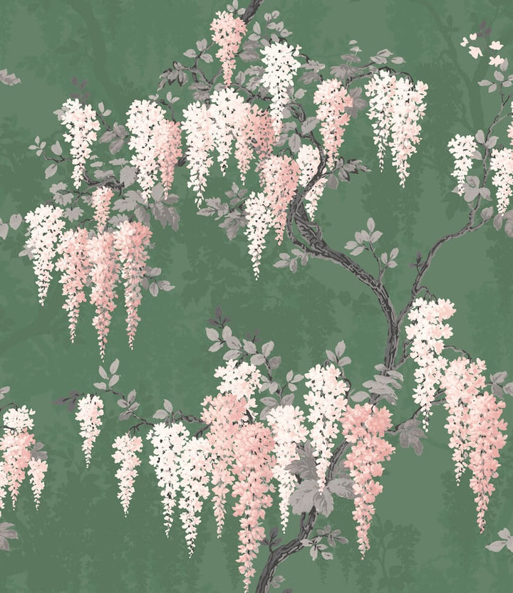 WM-333-Woodchip & Magnolia-Wisteria Botanical Green Wallpaper-Decor Warehouse