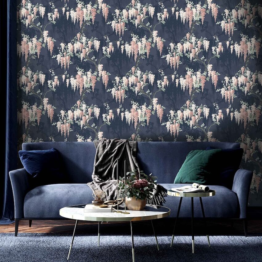  - Wisteria Midnight Mint Wallpaper - WM - 223 - 1 - Decor Warehouse