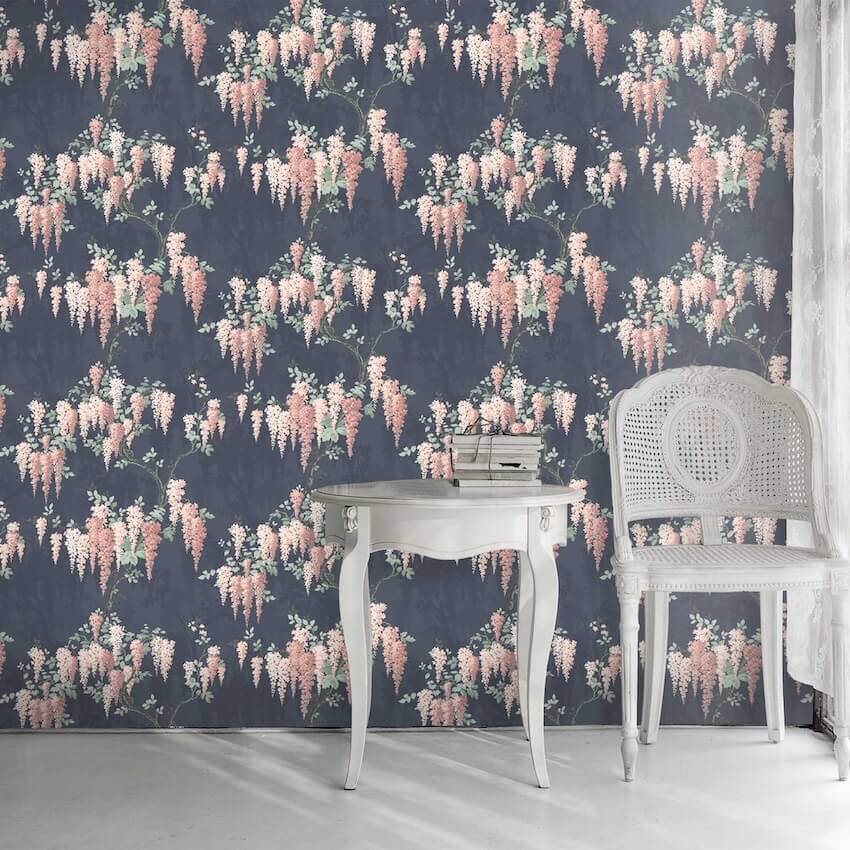  - Wisteria Midnight Mint Wallpaper - WM - 223 - 1 - Decor Warehouse