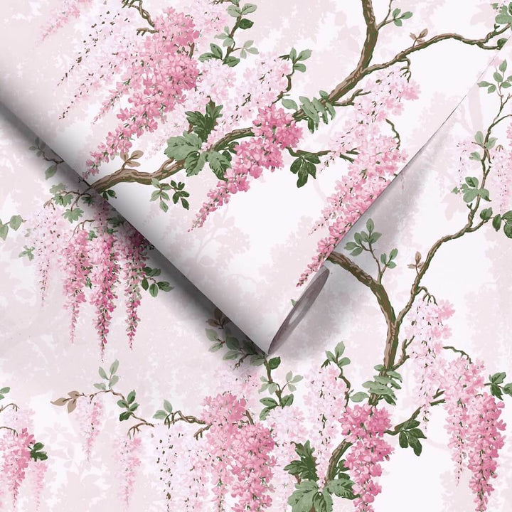  - Woodchip & Magnolia - Wisteria Pretty Pink Wallpaper - Decor Warehouse