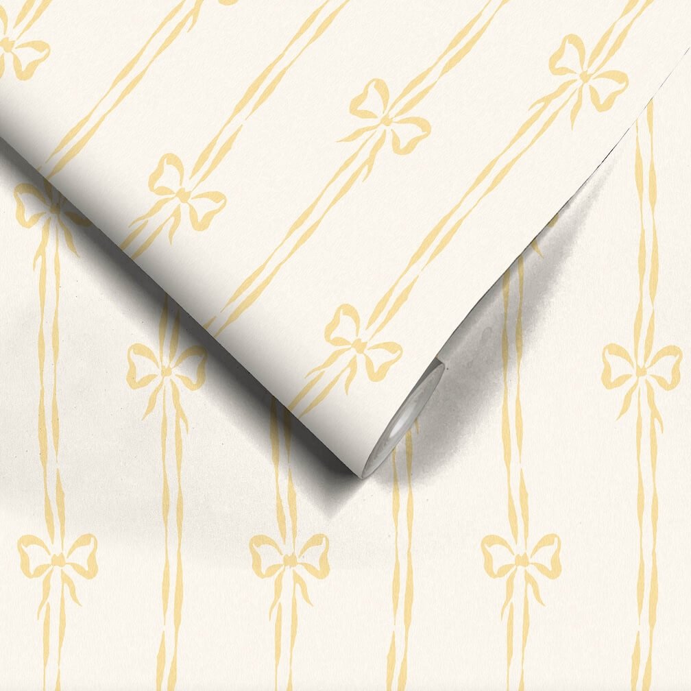 Woodchip & Magnolia Bow Peep Buttercup Wallpaper - WM - 481 - 08