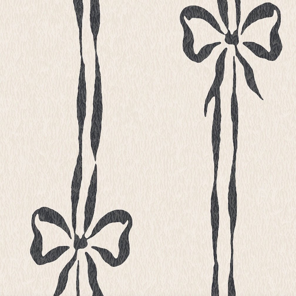 Woodchip & Magnolia Bow Peep Charcoal Wallpaper - WM - 481 - 09