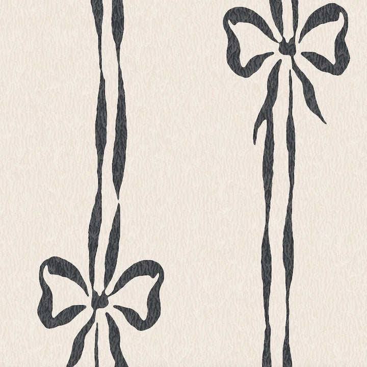 Woodchip & Magnolia Bow Peep Charcoal Wallpaper - WM - 481 - 09