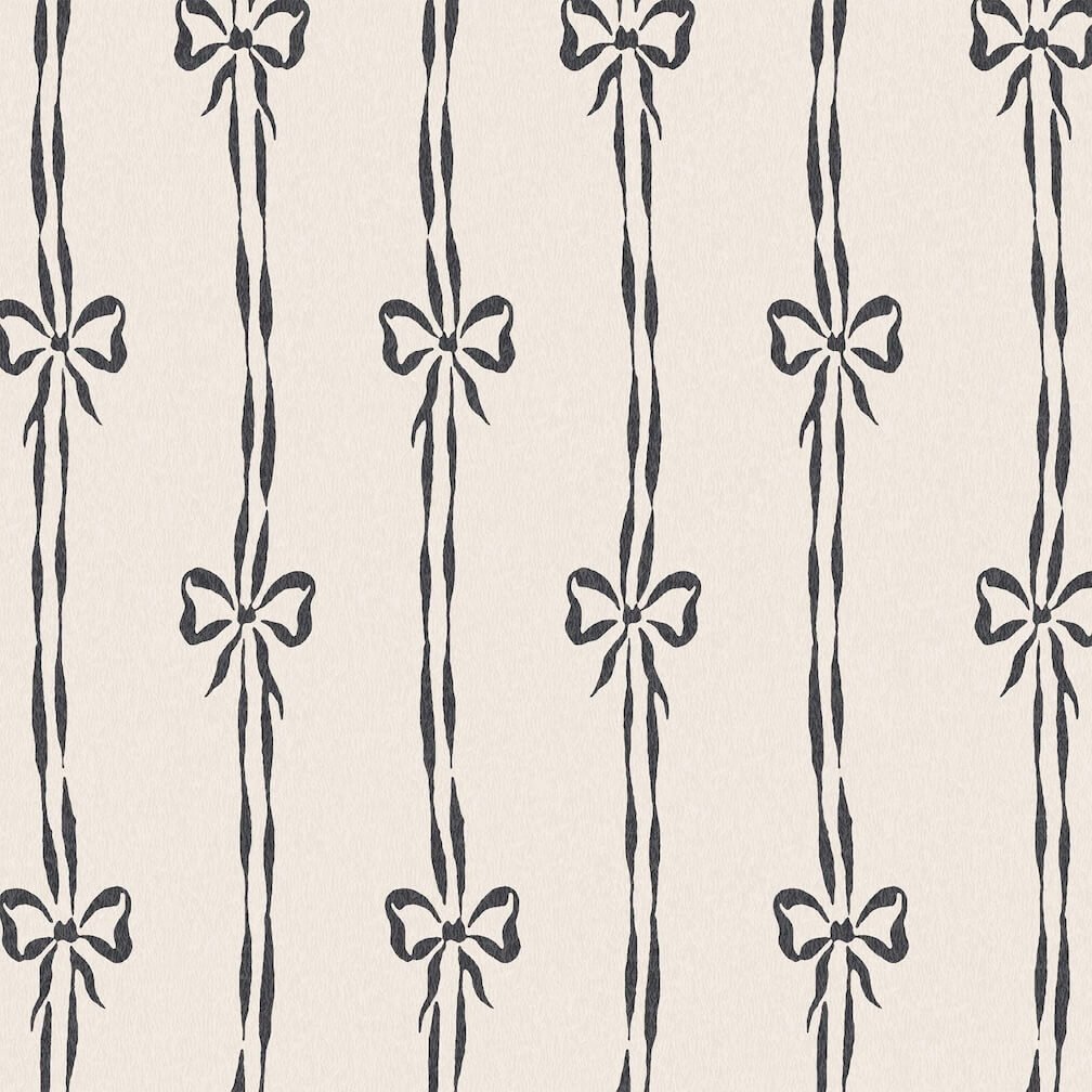 Woodchip & Magnolia Bow Peep Charcoal Wallpaper - WM - 481 - 09