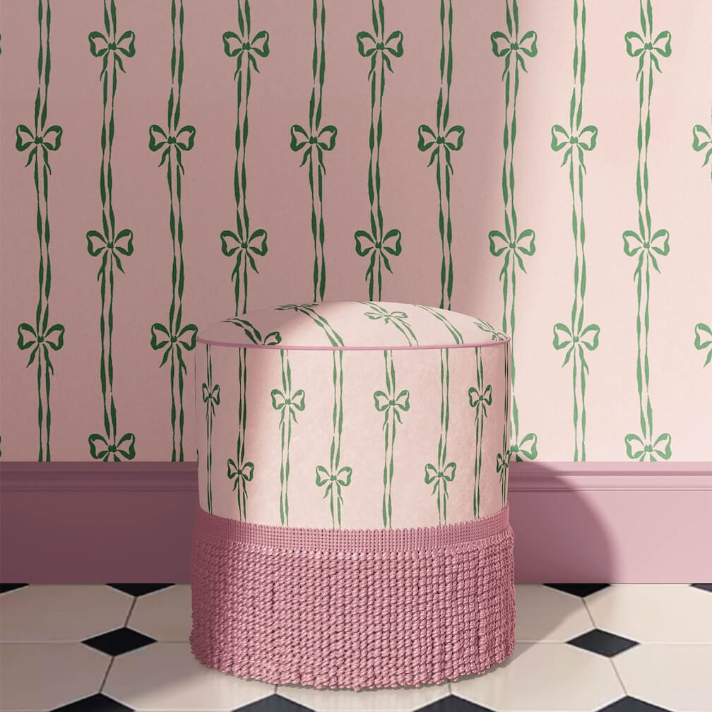 Woodchip & Magnolia Bow Peep Pink Apple Wallpaper - WM - 481 - 05