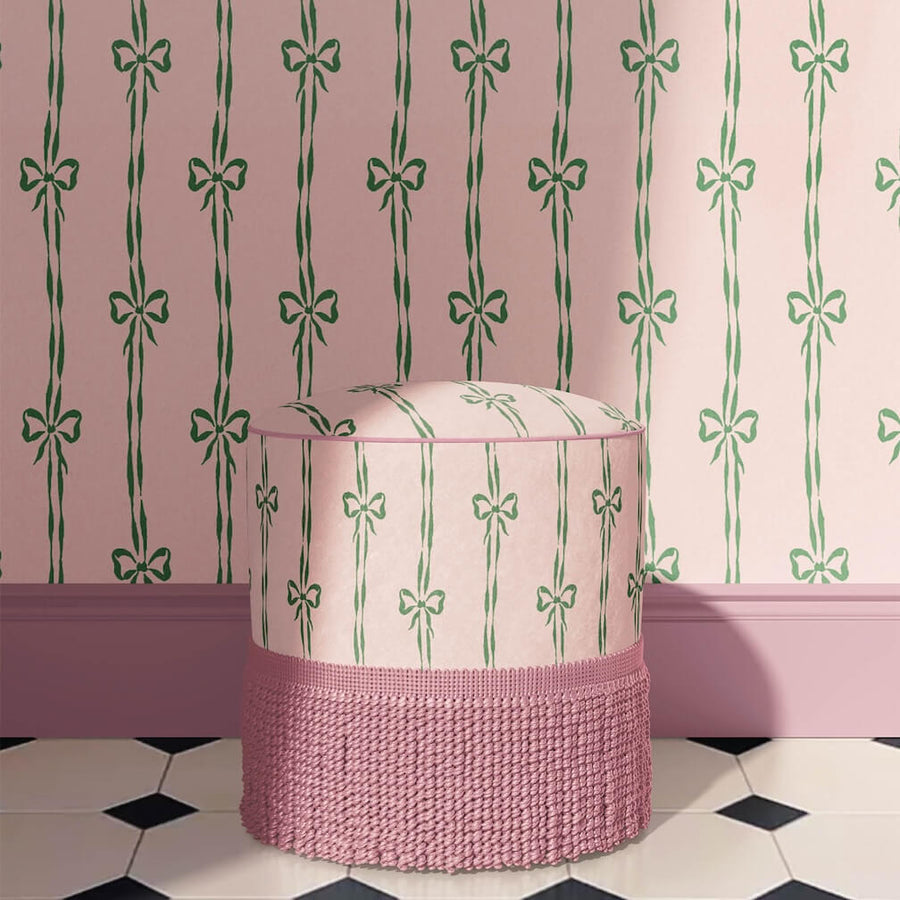 Woodchip & Magnolia Bow Peep Pink Apple Wallpaper - WM - 481 - 05