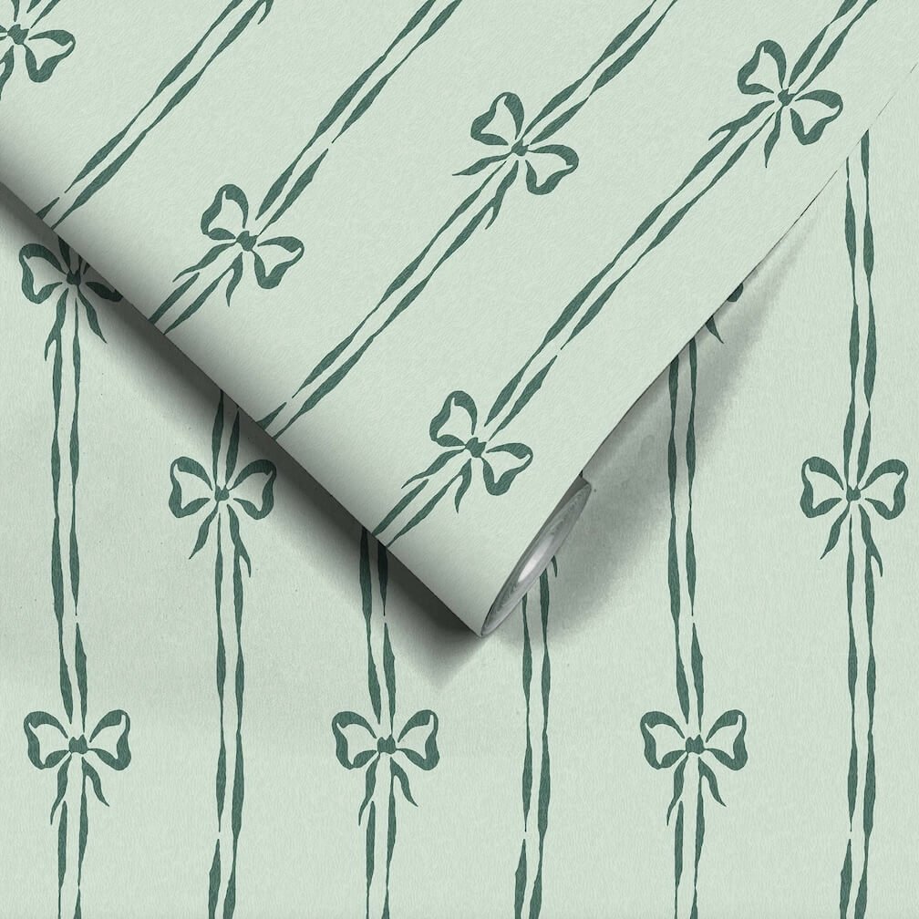 Woodchip & Magnolia Bow Peep Pistachio Wallpaper - WM - 481 - 07