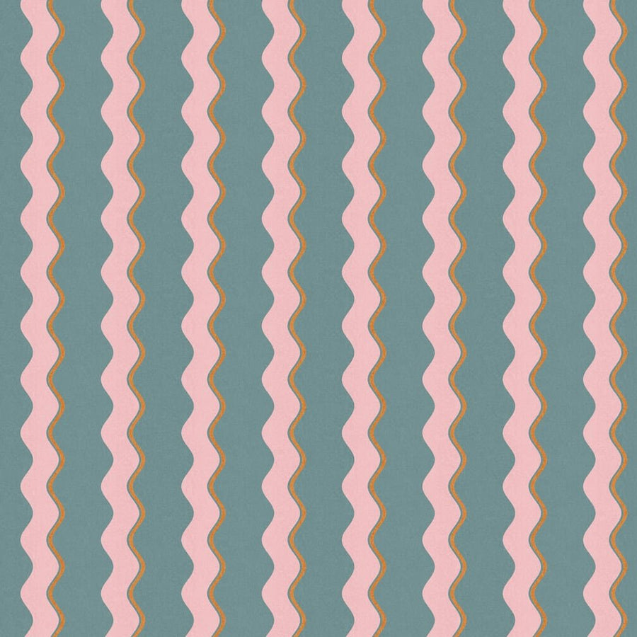 Woodchip & Magnolia Cari Wave Marine Blue Wallpaper - WM - 462 - 06