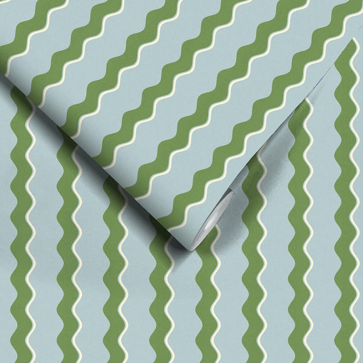 Woodchip & Magnolia Cari Wave Pacific Blue Wallpaper - WM - 462 - 04