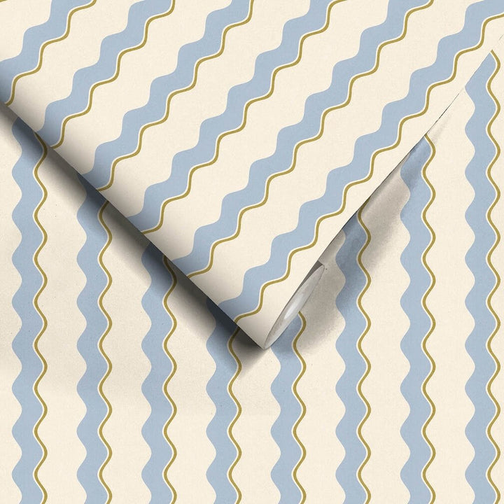 Woodchip & Magnolia Cari Wave Sky Blue/Pebble Wallpaper - WM - 462 - 03