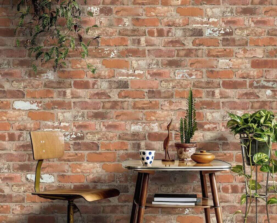 Woodchip & Magnolia Castlefield Brick Clay Wallpaper - WM - 453 - 01