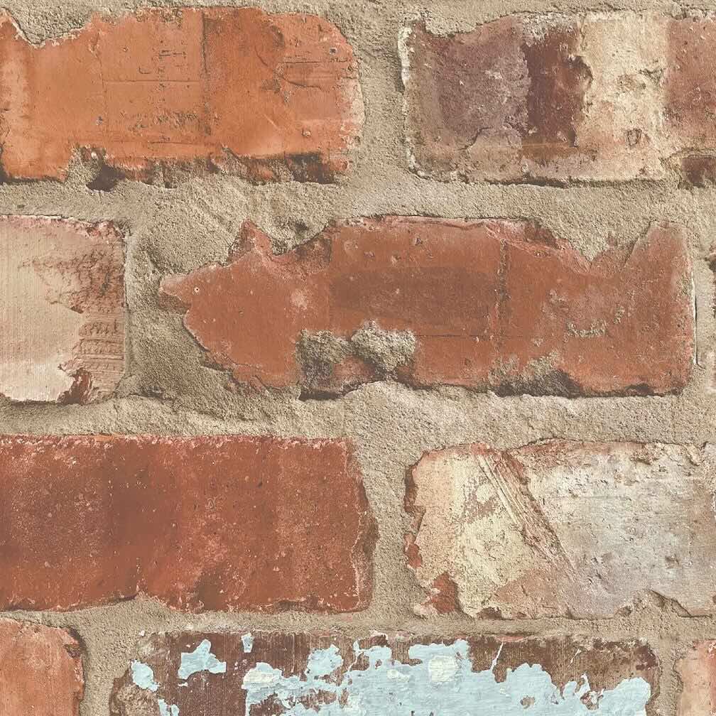 Woodchip & Magnolia Castlefield Brick Clay Wallpaper - WM - 453 - 01