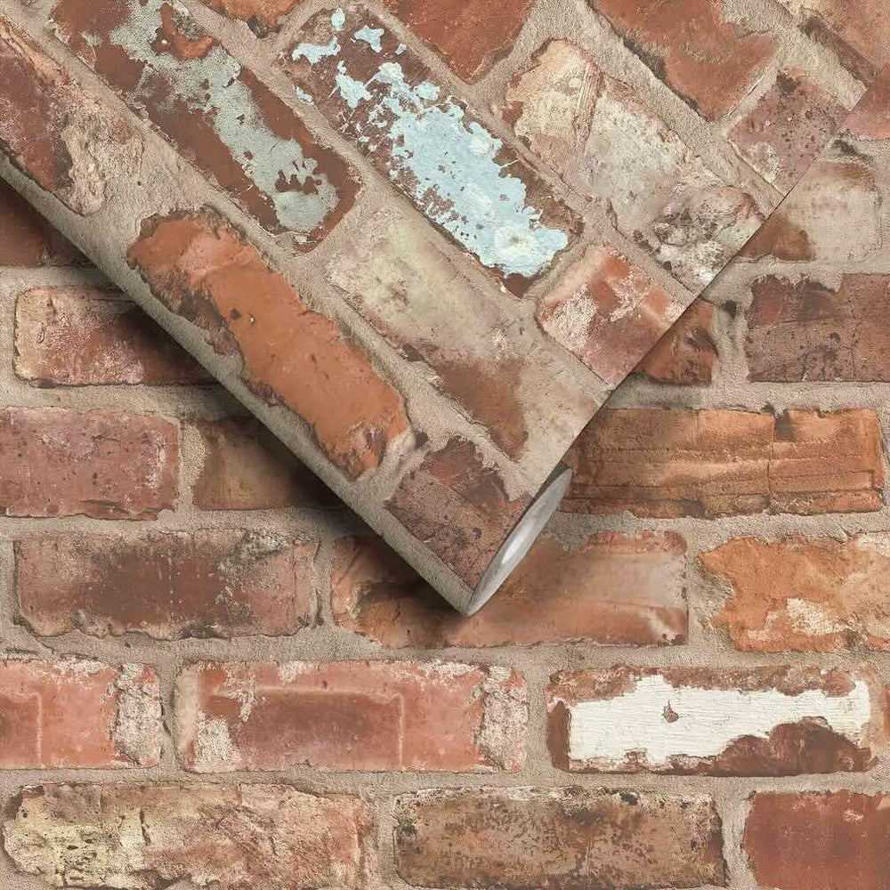Woodchip & Magnolia Castlefield Brick Clay Wallpaper - WM - 453 - 01