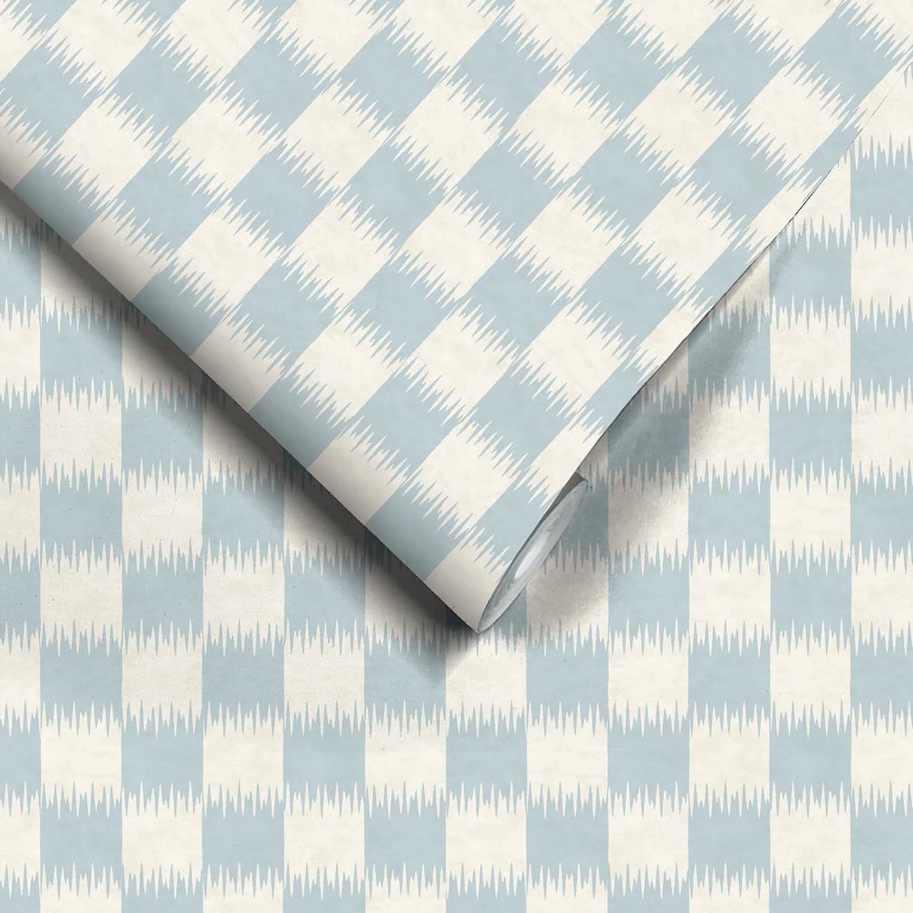 Woodchip & Magnolia Checkmate Powder Blue Wallpaper - WM-487-03