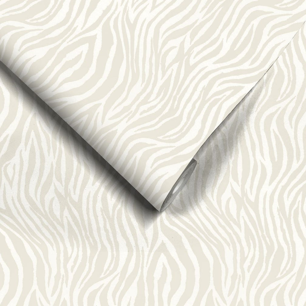 Woodchip & Magnolia Debra Zebra Putty Wallpaper - WM-448-04