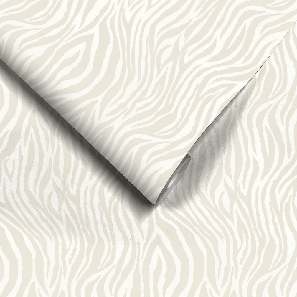 Woodchip & Magnolia Debra Zebra Putty Wallpaper - WM-448-04