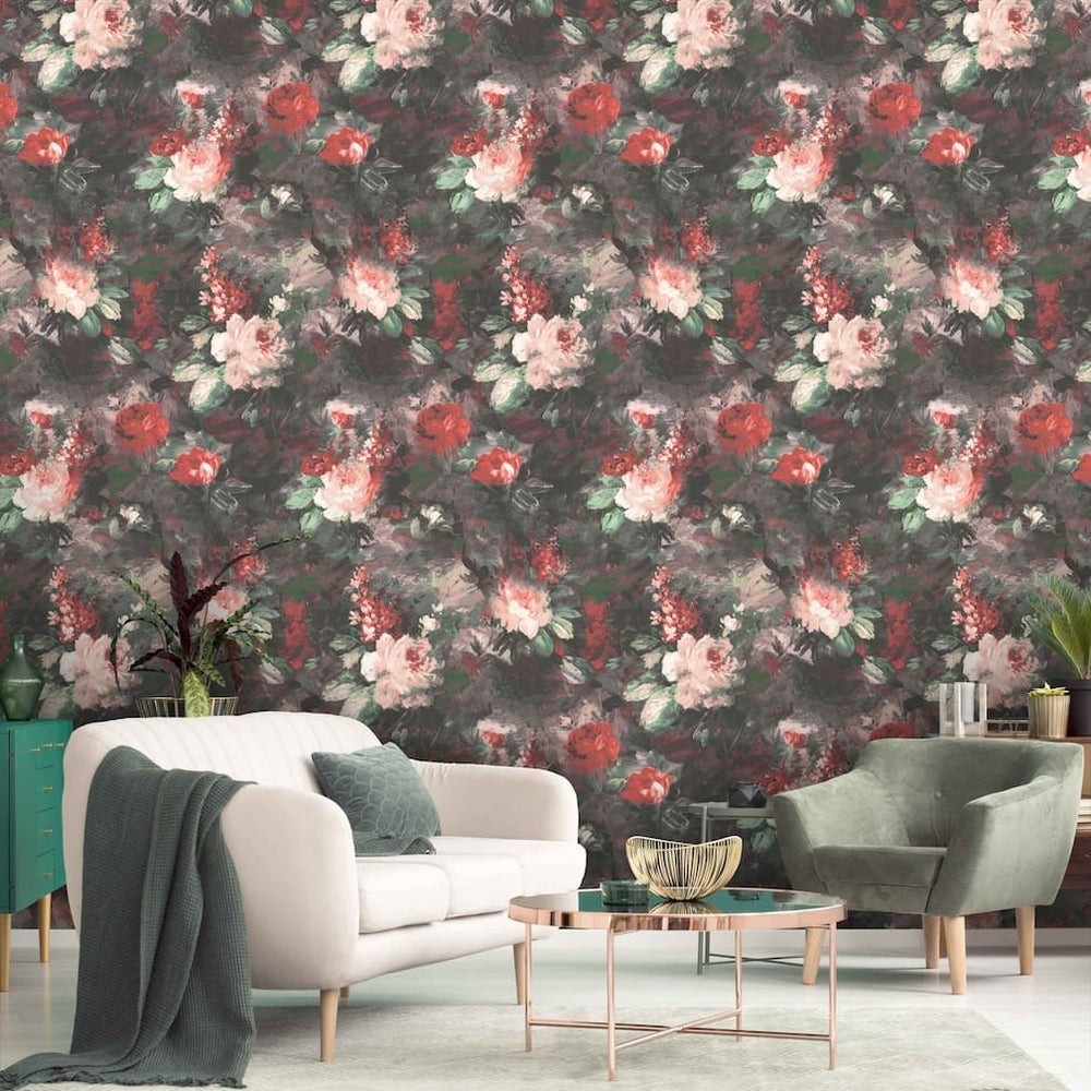 Woodchip & Magnolia Ditsy Ava Marika Blush/Rouge Wallpaper - WM - 102