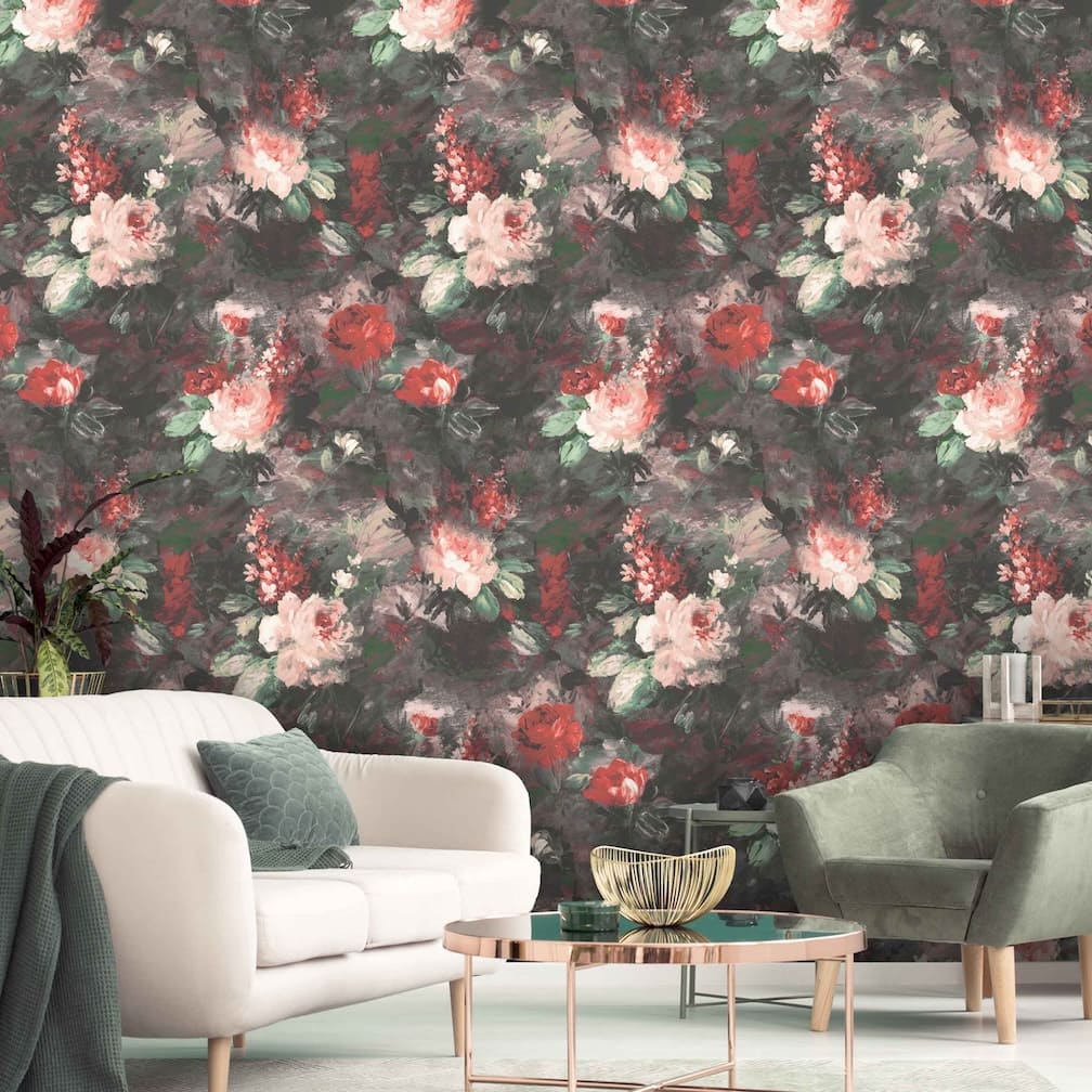 Woodchip & Magnolia Ditsy Ava Marika Blush/Rouge Wallpaper - WM - 102