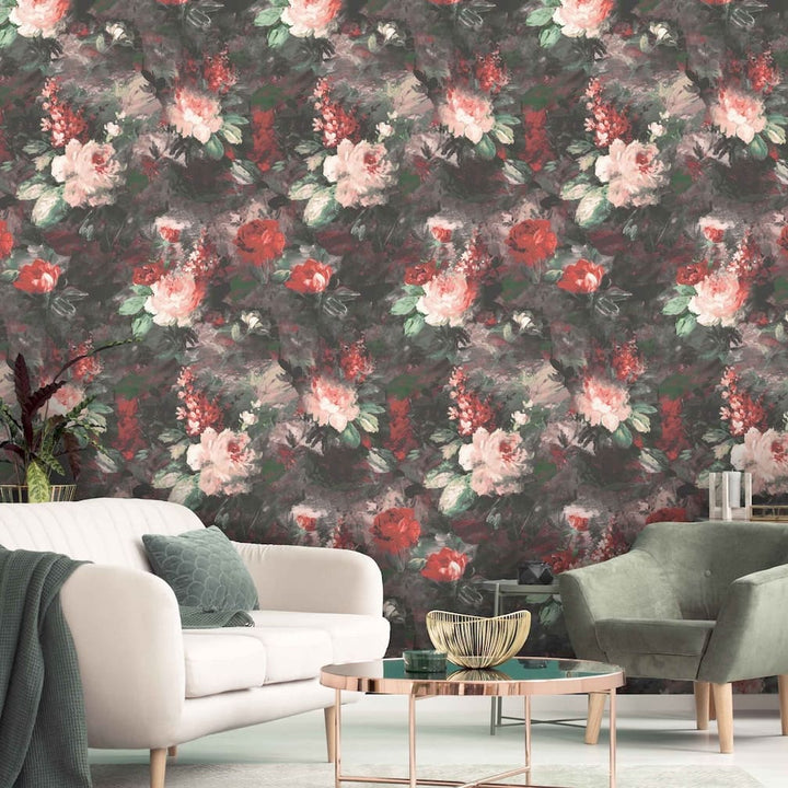 Woodchip & Magnolia Ditsy Ava Marika Blush/Rouge Wallpaper - WM - 102