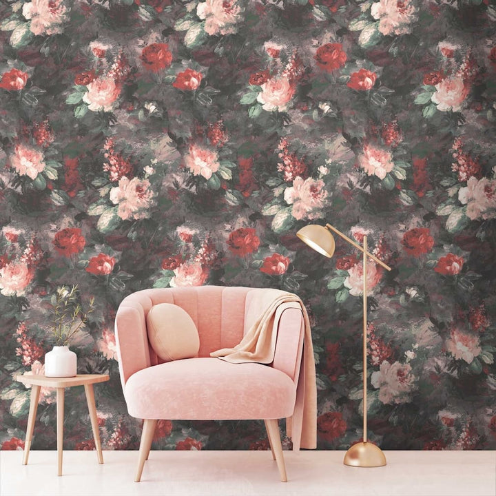 Woodchip & Magnolia Ditsy Ava Marika Blush/Rouge Wallpaper - WM - 102