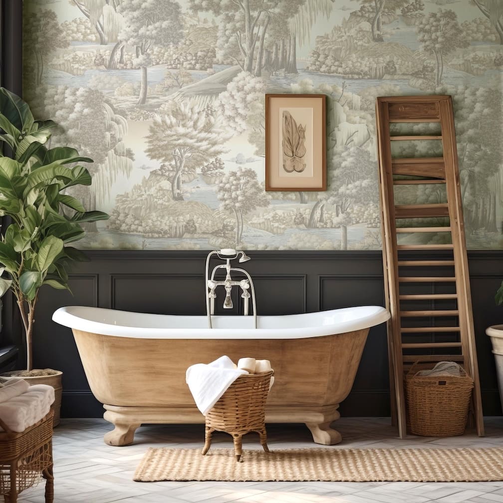 Woodchip & Magnolia Enchanted Gardens Winter White Wallpaper - 