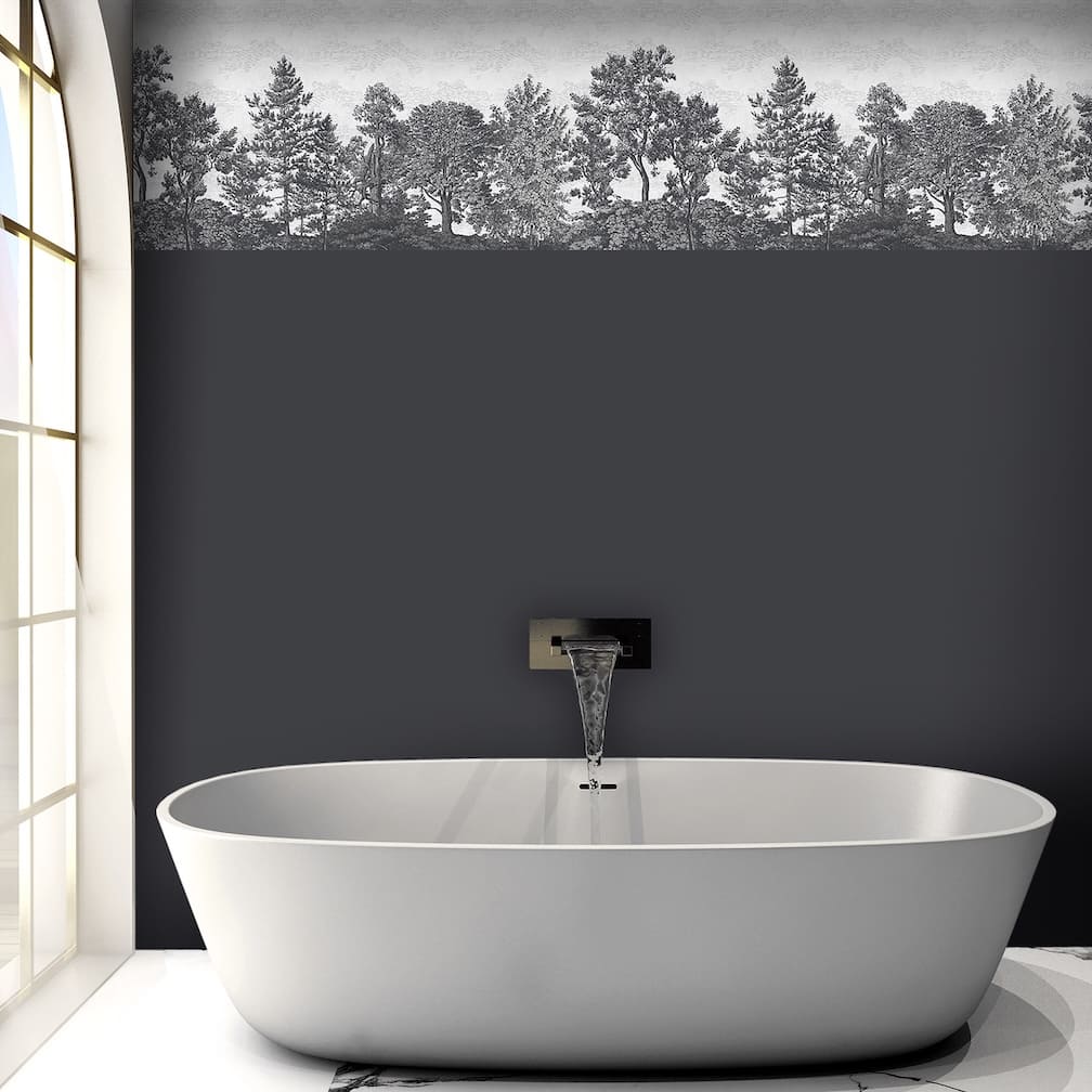 Woodchip & Magnolia Heaton Border - Charcoal - WM - 391 - 04