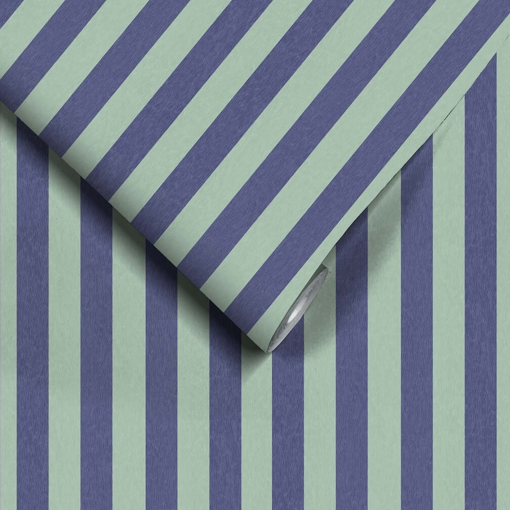 Woodchip & Magnolia Jockey Stripe Mint Blue Wallpaper - WM - 472 - 03