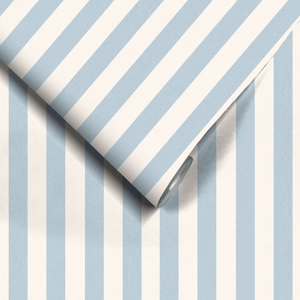 Woodchip & Magnolia Jockey Stripe Powder Blue Wallpaper - WM - 472 - 02
