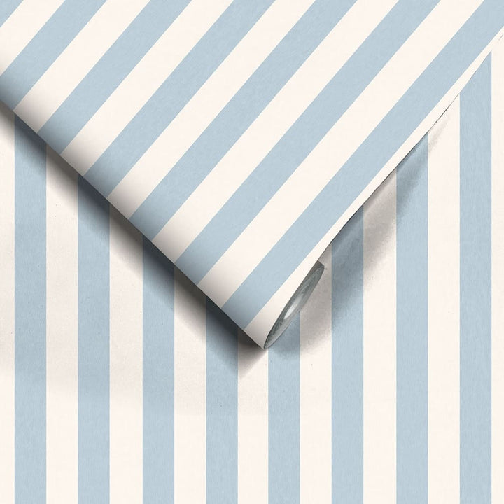 Woodchip & Magnolia Jockey Stripe Powder Blue Wallpaper - WM - 472 - 02