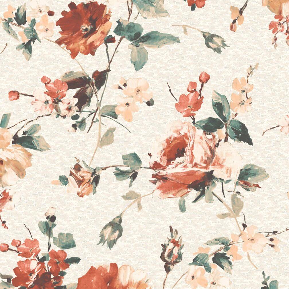 Woodchip & Magnolia Lancashire Rose Rust Wallpaper - WM-434-05