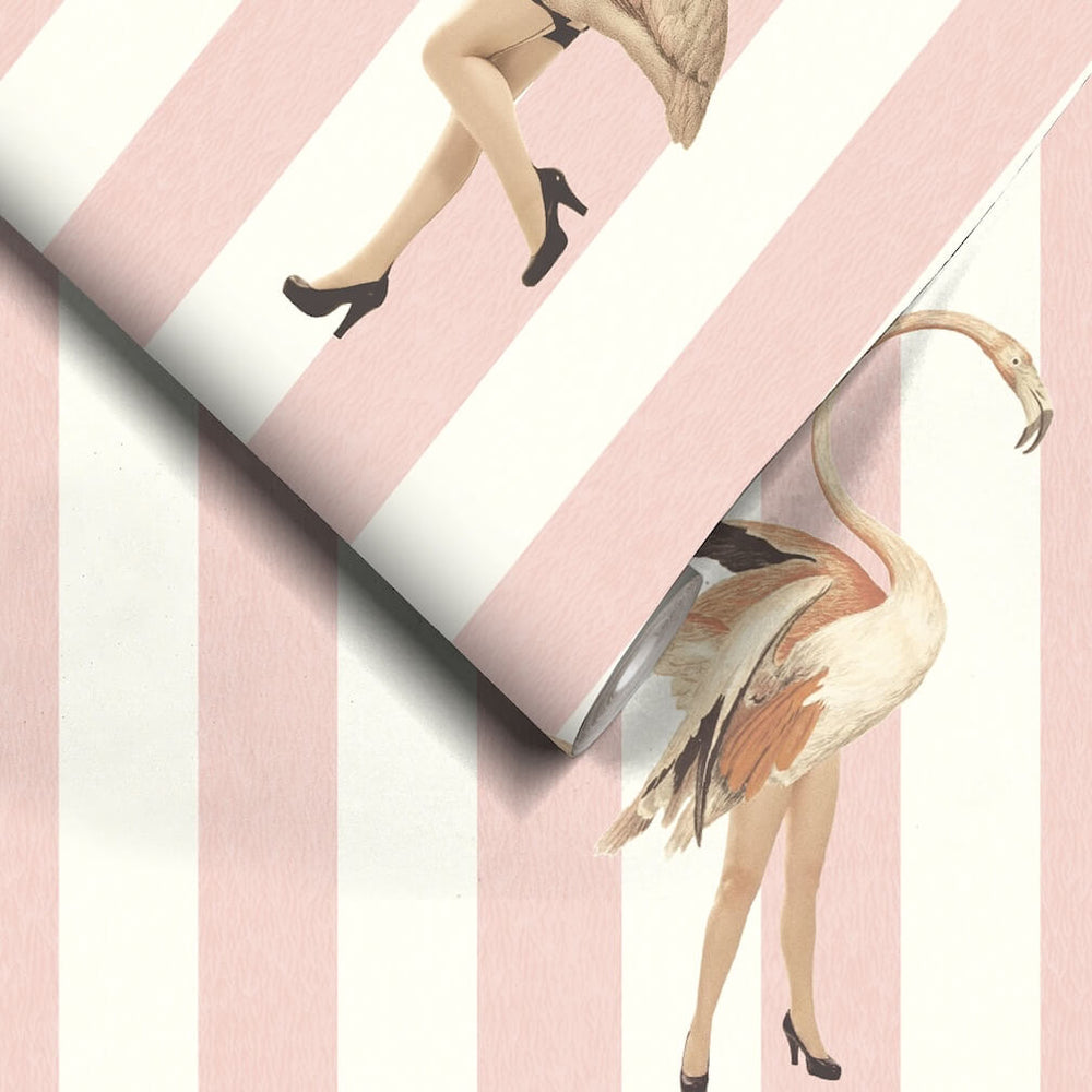 Woodchip & Magnolia Marilyn Baby Pink Stripe Wallpaper - WM - 477 - 04