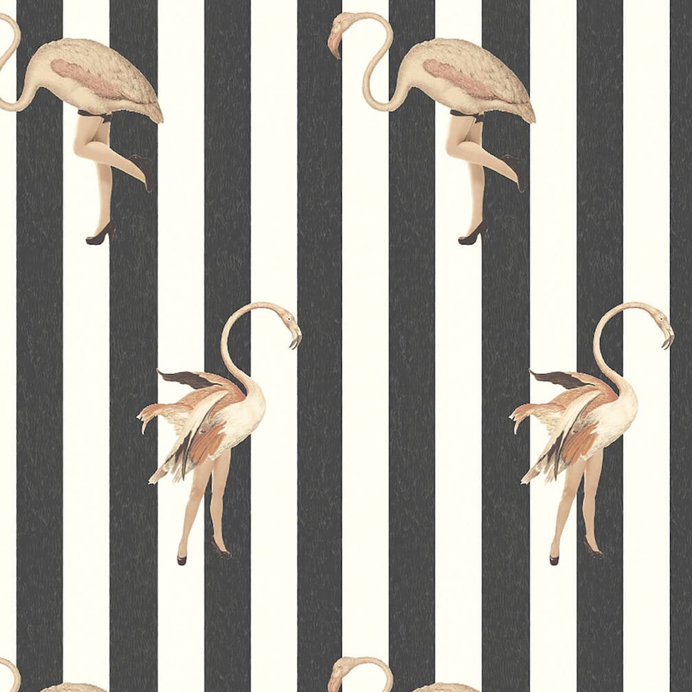 Woodchip & Magnolia Marilyn Jet Stripe Wallpaper - WM - 477 - 01