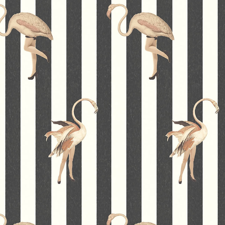 Woodchip & Magnolia Marilyn Jet Stripe Wallpaper - WM - 477 - 01