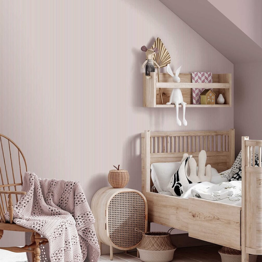 Woodchip & Magnolia Matchstick Stripe Blush Pink Wallpaper - WM - 414 - 03