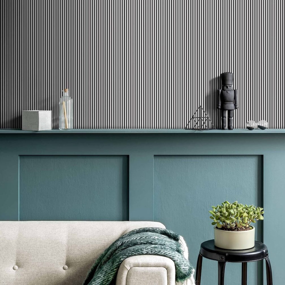 Woodchip & Magnolia Matchstick Stripe Monochrome Wallpaper - WM - 414 - 05